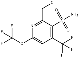 2-(Chloromethyl)-6-(trifluoromethoxy)-4-(trifluoromethyl)pyridine-3-sulfonamide Structure