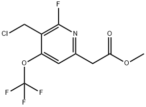 Methyl 3-(chloromethyl)-2-fluoro-4-(trifluoromethoxy)pyridine-6-acetate Structure