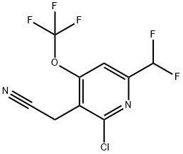 2-Chloro-6-(difluoromethyl)-4-(trifluoromethoxy)pyridine-3-acetonitrile Structure