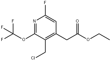 Ethyl 3-(chloromethyl)-6-fluoro-2-(trifluoromethoxy)pyridine-4-acetate Structure