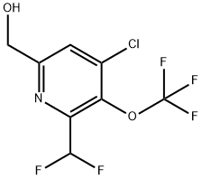 4-Chloro-2-(difluoromethyl)-3-(trifluoromethoxy)pyridine-6-methanol Structure