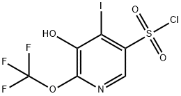 3-Hydroxy-4-iodo-2-(trifluoromethoxy)pyridine-5-sulfonyl chloride Structure