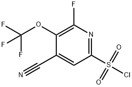 4-Cyano-2-fluoro-3-(trifluoromethoxy)pyridine-6-sulfonyl chloride Structure