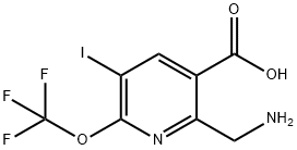 2-(Aminomethyl)-5-iodo-6-(trifluoromethoxy)pyridine-3-carboxylic acid Structure