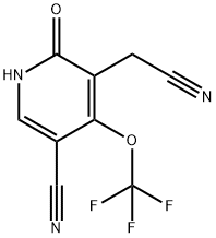 5-Cyano-2-hydroxy-4-(trifluoromethoxy)pyridine-3-acetonitrile Structure