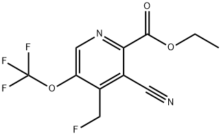 Ethyl 3-cyano-4-(fluoromethyl)-5-(trifluoromethoxy)pyridine-2-carboxylate Structure