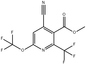 Methyl 4-cyano-6-(trifluoromethoxy)-2-(trifluoromethyl)pyridine-3-carboxylate Structure