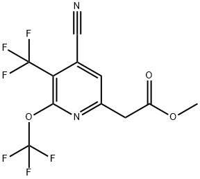 Methyl 4-cyano-2-(trifluoromethoxy)-3-(trifluoromethyl)pyridine-6-acetate Structure