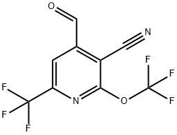 3-Cyano-2-(trifluoromethoxy)-6-(trifluoromethyl)pyridine-4-carboxaldehyde Structure