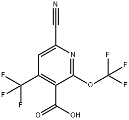 6-Cyano-2-(trifluoromethoxy)-4-(trifluoromethyl)pyridine-3-carboxylic acid Structure