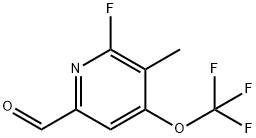 2-Fluoro-3-methyl-4-(trifluoromethoxy)pyridine-6-carboxaldehyde Structure