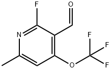 2-Fluoro-6-methyl-4-(trifluoromethoxy)pyridine-3-carboxaldehyde Structure