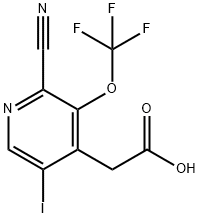 2-Cyano-5-iodo-3-(trifluoromethoxy)pyridine-4-acetic acid Structure