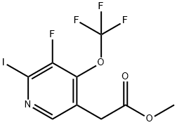 Methyl 3-fluoro-2-iodo-4-(trifluoromethoxy)pyridine-5-acetate Structure