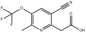 5-Cyano-2-methyl-3-(trifluoromethoxy)pyridine-6-acetic acid Structure