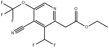 Ethyl 4-cyano-3-(difluoromethyl)-5-(trifluoromethoxy)pyridine-2-acetate Structure