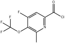 4-Fluoro-2-methyl-3-(trifluoromethoxy)pyridine-6-carbonyl chloride Structure