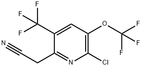 2-Chloro-3-(trifluoromethoxy)-5-(trifluoromethyl)pyridine-6-acetonitrile Structure