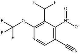 5-Cyano-3-(difluoromethyl)-4-nitro-2-(trifluoromethoxy)pyridine Structure