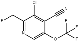 3-Chloro-4-cyano-2-(fluoromethyl)-5-(trifluoromethoxy)pyridine Structure