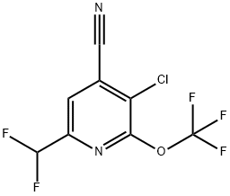 3-Chloro-4-cyano-6-(difluoromethyl)-2-(trifluoromethoxy)pyridine Structure