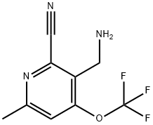 3-(Aminomethyl)-2-cyano-6-methyl-4-(trifluoromethoxy)pyridine Structure