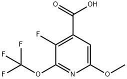 3-Fluoro-6-methoxy-2-(trifluoromethoxy)pyridine-4-carboxylic acid Structure