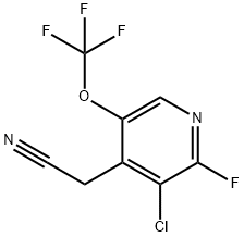 3-Chloro-2-fluoro-5-(trifluoromethoxy)pyridine-4-acetonitrile Structure