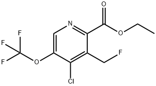 Ethyl 4-chloro-3-(fluoromethyl)-5-(trifluoromethoxy)pyridine-2-carboxylate Structure