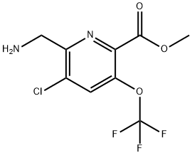 Methyl 2-(aminomethyl)-3-chloro-5-(trifluoromethoxy)pyridine-6-carboxylate Structure