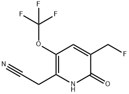 3-(Fluoromethyl)-2-hydroxy-5-(trifluoromethoxy)pyridine-6-acetonitrile Structure