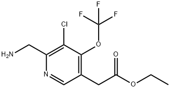 Ethyl 2-(aminomethyl)-3-chloro-4-(trifluoromethoxy)pyridine-5-acetate Structure