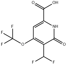 3-(Difluoromethyl)-2-hydroxy-4-(trifluoromethoxy)pyridine-6-carboxylic acid Structure