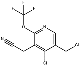 4-Chloro-5-(chloromethyl)-2-(trifluoromethoxy)pyridine-3-acetonitrile Structure