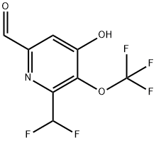 2-(Difluoromethyl)-4-hydroxy-3-(trifluoromethoxy)pyridine-6-carboxaldehyde Structure