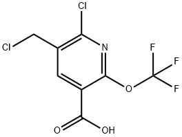 2-Chloro-3-(chloromethyl)-6-(trifluoromethoxy)pyridine-5-carboxylic acid Structure