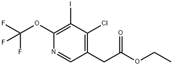 Ethyl 4-chloro-3-iodo-2-(trifluoromethoxy)pyridine-5-acetate 구조식 이미지