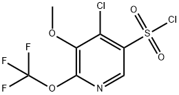 4-Chloro-3-methoxy-2-(trifluoromethoxy)pyridine-5-sulfonyl chloride Structure