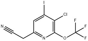 3-Chloro-4-iodo-2-(trifluoromethoxy)pyridine-6-acetonitrile 구조식 이미지