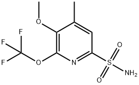 3-Methoxy-4-methyl-2-(trifluoromethoxy)pyridine-6-sulfonamide Structure