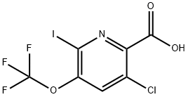 5-Chloro-2-iodo-3-(trifluoromethoxy)pyridine-6-carboxylic acid Structure