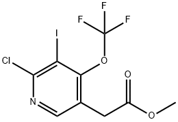 Methyl 2-chloro-3-iodo-4-(trifluoromethoxy)pyridine-5-acetate Structure