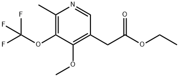 Ethyl 4-methoxy-2-methyl-3-(trifluoromethoxy)pyridine-5-acetate Structure