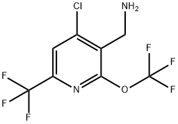 3-(Aminomethyl)-4-chloro-2-(trifluoromethoxy)-6-(trifluoromethyl)pyridine Structure