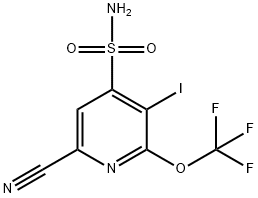 6-Cyano-3-iodo-2-(trifluoromethoxy)pyridine-4-sulfonamide Structure