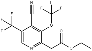 Ethyl 4-cyano-3-(trifluoromethoxy)-5-(trifluoromethyl)pyridine-2-acetate Structure