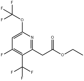 Ethyl 4-fluoro-6-(trifluoromethoxy)-3-(trifluoromethyl)pyridine-2-acetate Structure