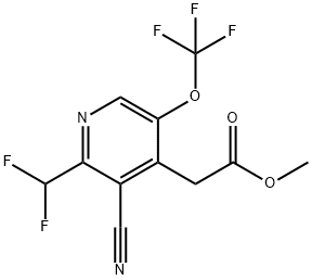 Methyl 3-cyano-2-(difluoromethyl)-5-(trifluoromethoxy)pyridine-4-acetate Structure