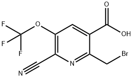 2-(Bromomethyl)-6-cyano-5-(trifluoromethoxy)pyridine-3-carboxylic acid Structure