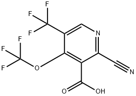 2-Cyano-4-(trifluoromethoxy)-5-(trifluoromethyl)pyridine-3-carboxylic acid Structure